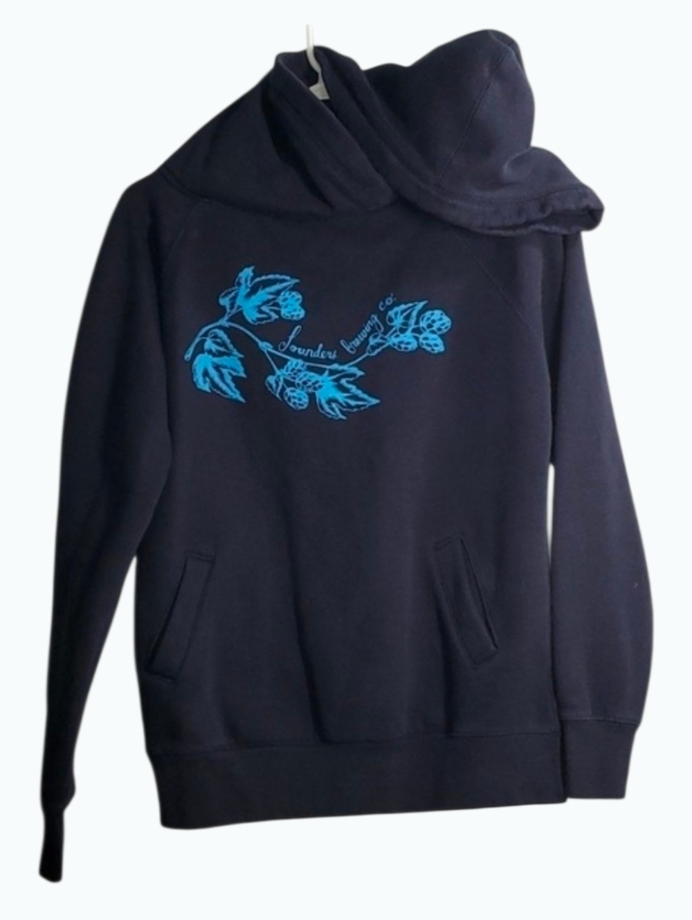 Founders Brewing hoodie women’s Sz S blue on blue two-tone two tone brew…